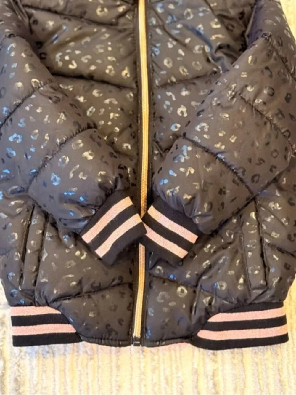 Limited Too girls size 4T black leopard Winter puffer coat